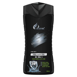 Sữa Tắm Gội Toàn Thân Charme For Men Đen 3in1 (Full Vat)