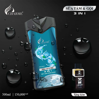 Sữa Tắm Gội Toàn Thân Charme For Men Xanh 3in1 (Full Vat)