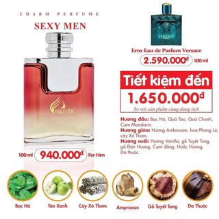 Nước Hoa Nam Charme Sexy Men 100ml (Full Vat)