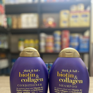 Dầu Gội Xả Biotin Tím OGX Biotin & Collagen 385ml (Full Vat)