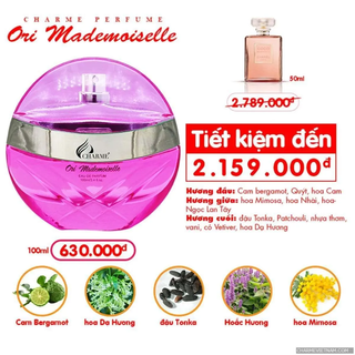 Nước hoa Nữ Charme Ori Mademoiselle 100ml (Full Vat)