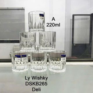 BỘ 6 LY THỦY TINH DELI 220ML DSKB265 MÃ A
