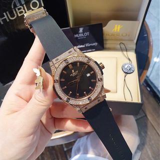 HOT DEAL ĐỒNG HỒ NAM CAO CẤP HUPLOT VIỀN ĐÁ MÁY PIN