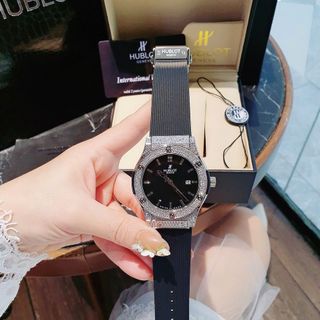 HOT DEAL ĐỒNG HỒ NAM CAO CẤP HUPLOT VIỀN ĐÁ MÁY PIN