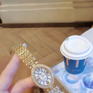 SALE BỎ MẪU HÀNG XI ĐỒNG HỒ THỜI TRANG NỮ TRÔPARD MẶT BẦU VIỀN ĐÁ