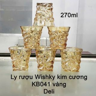BỘ 6 LY UỐNG RƯỢU DELI KIM CƯƠNG KB041 VÀNG