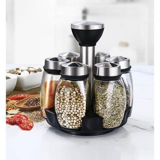 Set 6 lọ đựng gia vị kèm giá xoay