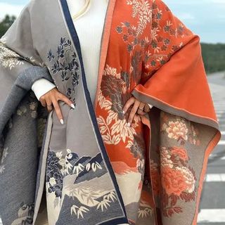 Khăn choàng dạ cashmere hoa - 2015