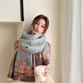 Khăn choàng dạ cashmere hoa - 2015