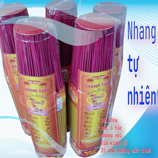 Nhang tự nhiên THÀNH TÂM 3 tấc, 4 tấc, không hoặc có mùi tự nhiên dịu nhẹ