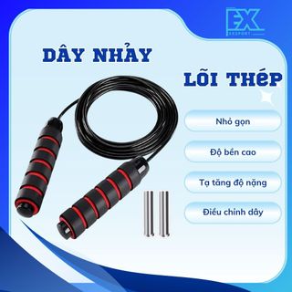 DÂY NHẢY THỂ LỰC, KÈM TẠ GIÚP DỄ DÀNG GIẢM CÂN ĐỐT MỠ BỤNG, DÂY NHẢY LÕI THÉP SIÊU BỀN 2.7M TẬP GYM EXSPORTS