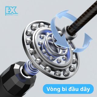 DÂY NHẢY THỂ LỰC, KÈM TẠ GIÚP DỄ DÀNG GIẢM CÂN ĐỐT MỠ BỤNG, DÂY NHẢY LÕI THÉP SIÊU BỀN 2.7M TẬP GYM EXSPORTS