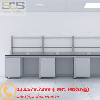 Bàn Thí Nghiệm Áp Tường Kệ 3600mm