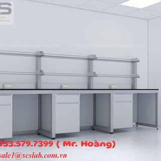 Bàn Thí Nghiệm Áp Tường Kệ 3600mm