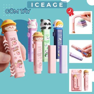 Gôm tẩy dạng đẩy hình động vật (kèm lõi thay thế)