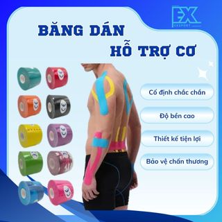 Băng Keo Hỗ Trợ Cơ Thể Thao Nâng Đỡ Cơ Bắp, Hỗ Trợ Phục Hồi Các Nhóm Cơ Lớn, Tăng Sức Mạnh Cho Từng Nhóm Cơ EXSPORT
