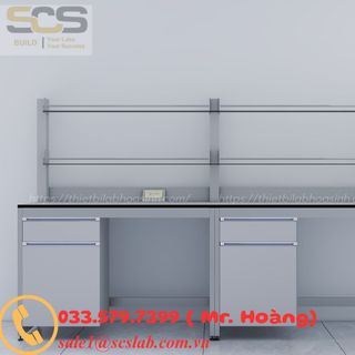 Bàn Thí Nghiệm Áp Tường 2400MM Có Kệ