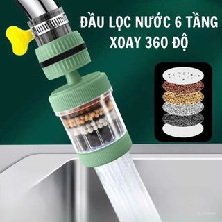 ĐẦU LỌC NƯỚC GẮN TẠI VÒI 6 TẦNG XOAY 360