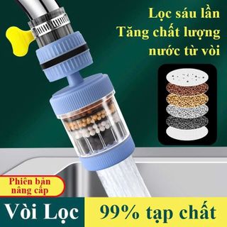 ĐẦU LỌC NƯỚC GẮN TẠI VÒI 6 TẦNG XOAY 360