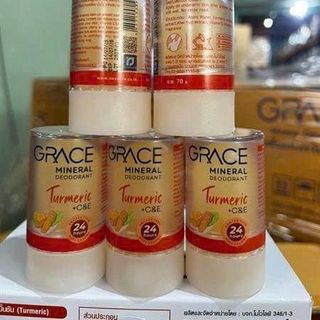 Lăn Khử Mùi Đá Khoáng Grace Hương Nghệ (Thùng 288 Hủ x 70gr)