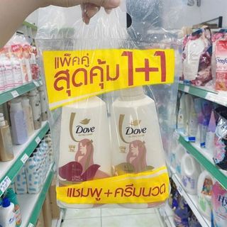 Gội Xả Dove Thái Lan Cặp Màu Hồng 380ml (Thùng 6 Cặp x 2 Chai)