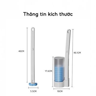 Bộ cọ vệ sinh nhà tắm dùng một lần gắn tường, cây cọ toilet xoay 360 độ