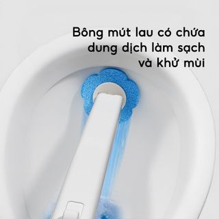 Bộ cọ vệ sinh nhà tắm dùng một lần gắn tường, cây cọ toilet xoay 360 độ