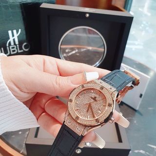 SĂN SALE ĐỒNG HỒ NAM NỮ CAO CẤP HUPLOT MẶT VÀNG HỒNG FULL HỘT