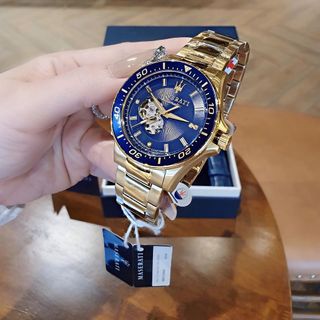 ĐỒNG HỒ NAM AUTOMATIC CAO CẤP MASERATY SFIDA DÂY THÉP MẶT XANH FULLBOX TẶNG DÂY