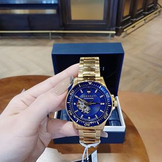 ĐỒNG HỒ NAM AUTOMATIC CAO CẤP MASERATY SFIDA DÂY THÉP MẶT XANH FULLBOX TẶNG DÂY