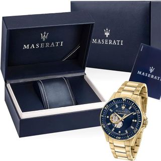 ĐỒNG HỒ NAM AUTOMATIC CAO CẤP MASERATY SFIDA DÂY THÉP MẶT XANH FULLBOX TẶNG DÂY