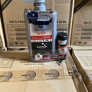 Tắm Gội Romano Vip 650g Tặng Kèm Lăn Khử Mùi 40ml (Thùng 12 Bộ)