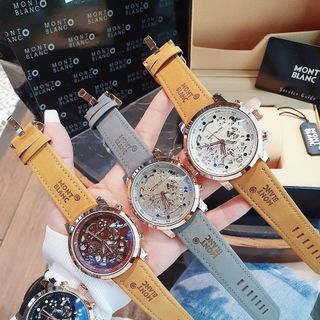 SALE BỎ MẪU ĐỒNG HỒ NAM TRUNG CẤP MONBLAN DÂY DA MẶT HOA