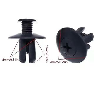 Bộ 100 đinh tán nhựa, nốc vít nhựa, chốt nở cho phụ tùng xe ô tô, KT lỗ 9,5mm