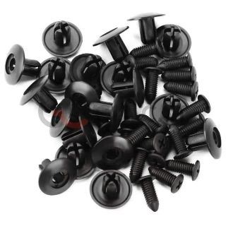 Bộ 100 đinh tán nhựa, nốc vít nhựa, chốt nở cho phụ tùng xe ô tô, KT lỗ 9,5mm