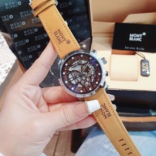 SALE BỎ MẪU ĐỒNG HỒ NAM TRUNG CẤP MONBLAN DÂY DA MẶT HOA