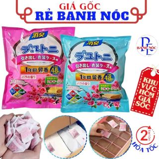 Bịch 48 Túi Thơm Hương Hoa Nhật Bản Khử Mùi Phòng Ngủ Chống Ẩm Mốc Để Tủ