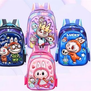 Balo Học Sinh Hoạt Hình Labubu Xinh Xắn Siêu Nhẹ Cho Bé Trai & Bé Gái