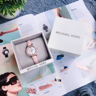 ĐỒNG HỒ NỮ CAO CẤP MICHAEL K DÂY DA HỒNG MINI FULLBOX