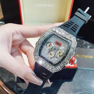 XẢ KHO ĐỒNG HỒ NAM TRUNG CẤP RITRARD MILLER DÂY CAO SU MẶT ĐÁ