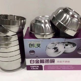 Set 10 cái chén inox Chuangyou 13cm Chén inox bộ 10 cái