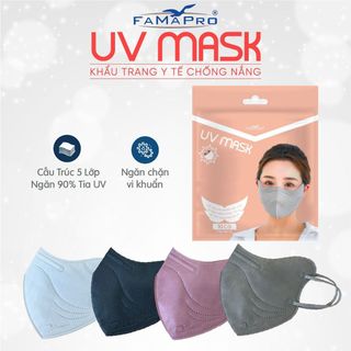 Túi 10 Cái Khẩu Trang Y Tế Chống Nắng Famapro UV Mask