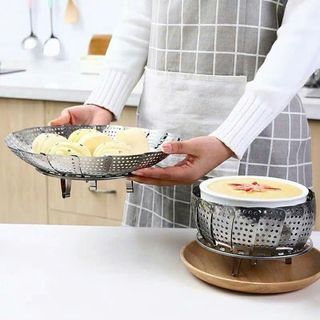 XỬNG HẤP, VỈ HẤP INOX 3 CHÂN 24CM CÓ HỘP