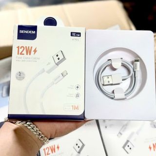 Cáp sạc siêu nhanh Sendem TE-1M 12W chân IPhone