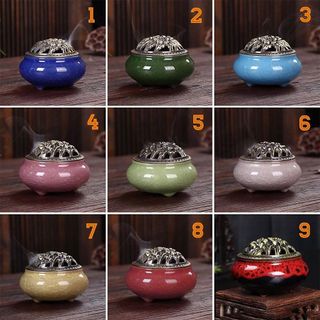 Ly sứ xông Trầm Hương, Lư xông trầm hương nắp Đồng