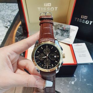 SALE BỎ MẪU ĐỒNG HỒ NAM TRUNG CẤP MÁY QUARZT TIXOT DÂY DA NÂU