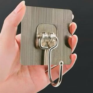 Móc dán tường inox siêu dính chịu lực - màu bạc ( khuy dài )