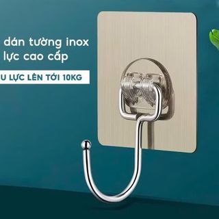 Móc dán tường inox siêu dính chịu lực - màu bạc ( khuy dài )