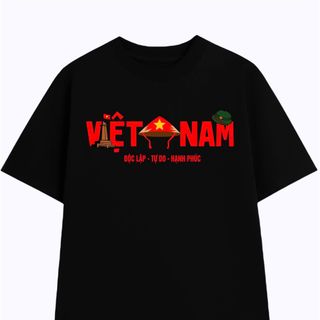 Áo thun in Việt Nam cổ tròn nam nữ thời trang