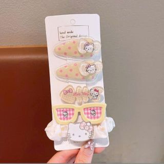 VĨ 5 KẸP TÓC CỘT TÓC MẮT KÍNH KITTY